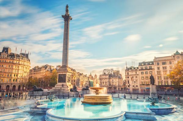 Piccadilly Circus and Trafalgar Square